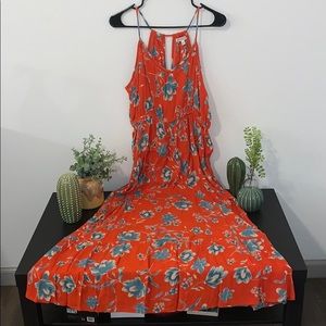 Orange floral dress